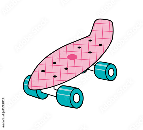Pink plastic penny cruiser skateboard isolated