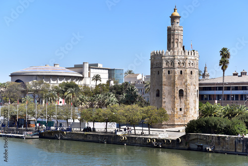 Torre del Oro, Gold Tower, today maritime museum, Seville, Andalusia, Spain