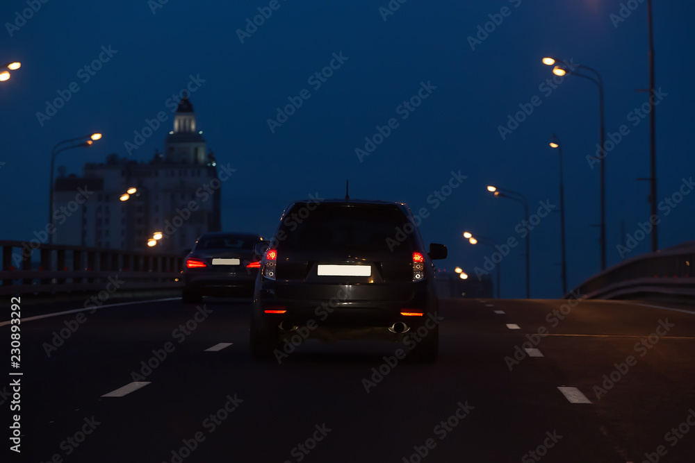 Driving in the night city Driving in the night city