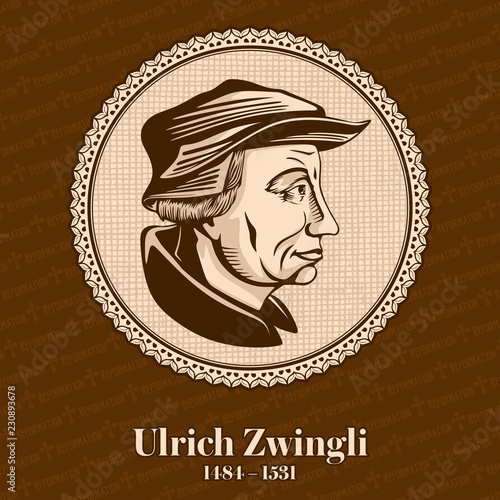 Ulrich Zwingli (1484 – 1531) was a leader of the Reformation in Switzerland. Christian figure. photo
