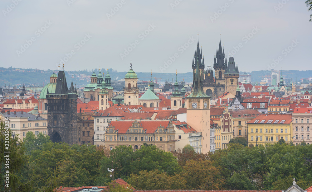 Panorama of Prague in Czech Republic