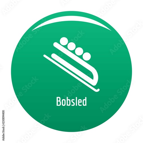 Bobsled icon. Simple illustration of bobsled vector icon for any design green