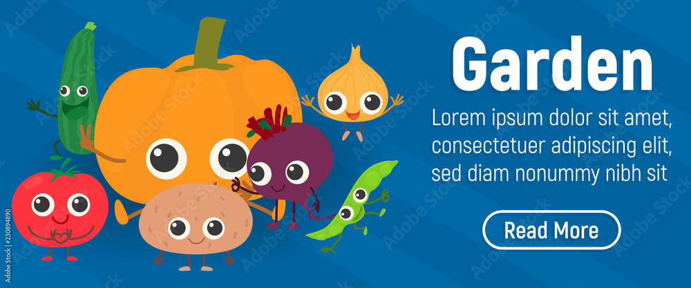 Garden concept banner. Isometric banner of garden vector concept for web, giftcard and postcard Garden concept banner. Isometric banner of garden vector concept for web, giftcard and postcard
