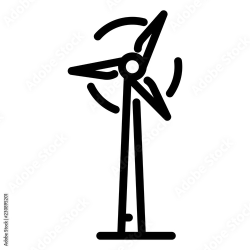 Wind turbine icon. Outline wind turbine vector icon for web design isolated on white background