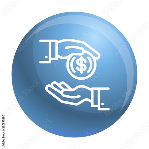 Money coin corruption icon. Outline money coin corruption vector icon for web design isolated on white background