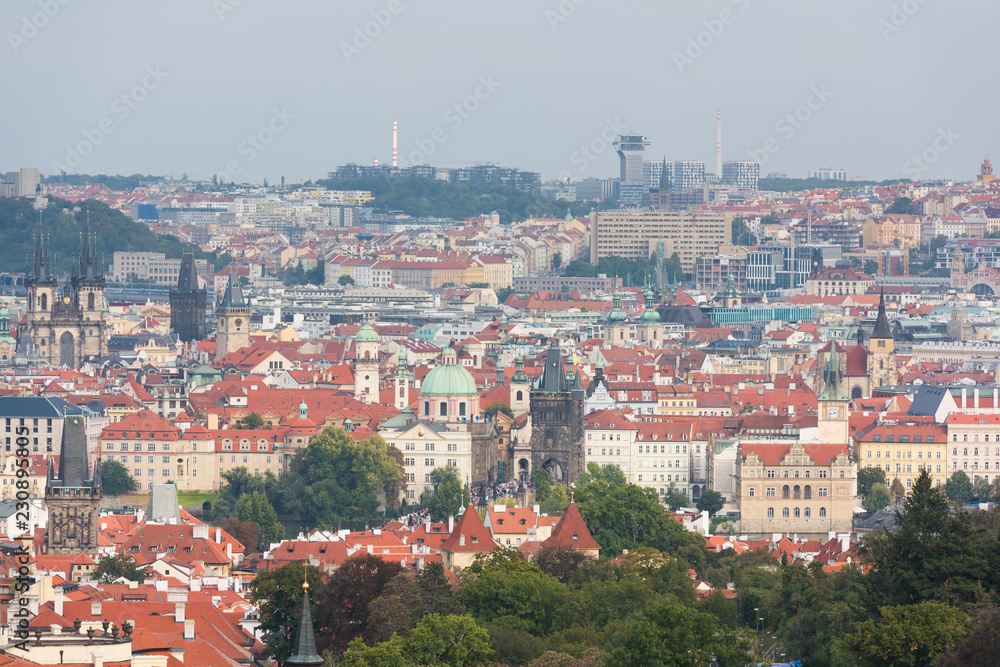 Beautiful view of the historical center of Prague, Czech republic