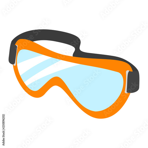 Protective goggles icon. Flat illustration of protective goggles vector icon for web design