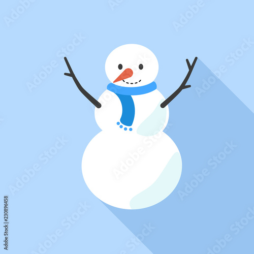 Snow man icon. Flat illustration of snow man vector icon for web design