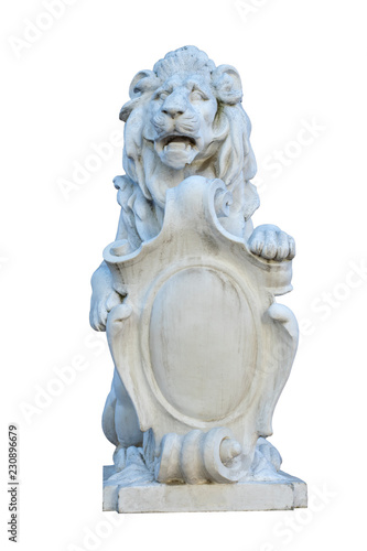 Wallpaper Mural Sculpture of a lion with a scroll on a white isolated background. Torontodigital.ca