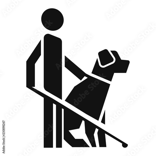 Man dog guide icon. Simple illustration of man dog guide vector icon for web design isolated on white background