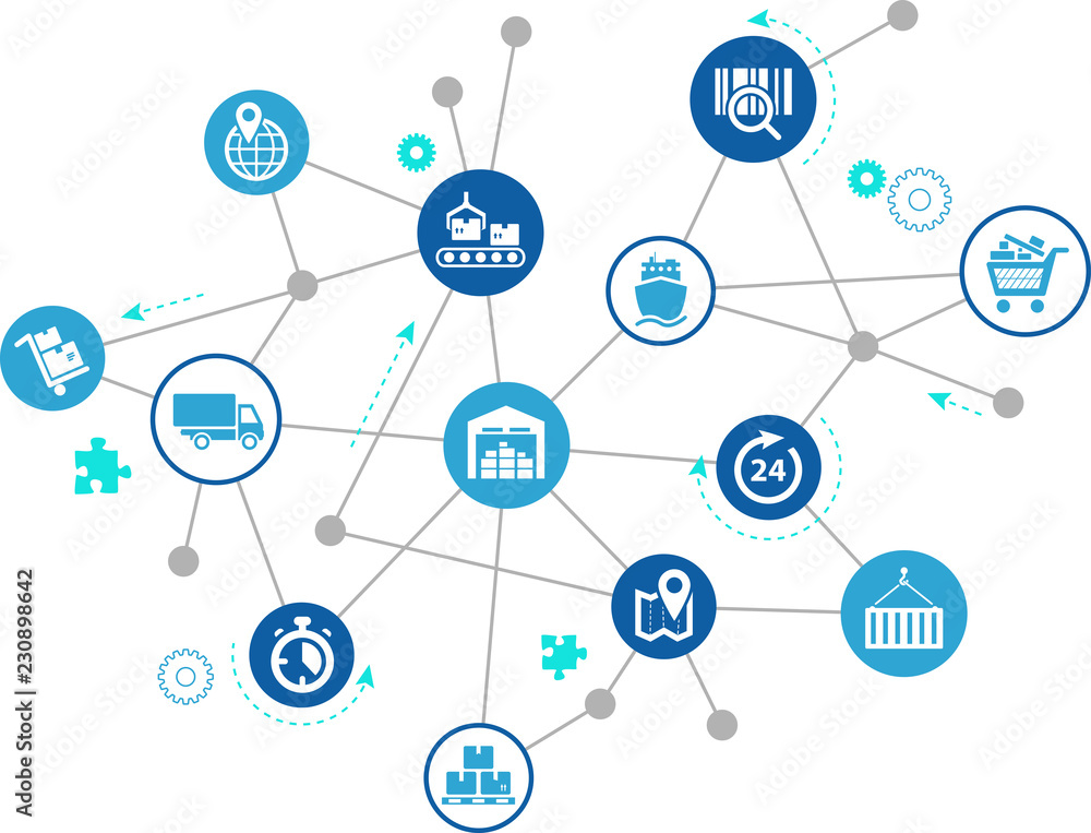 supply chain management concept - vector illustration supply chain management concept - vector illustration