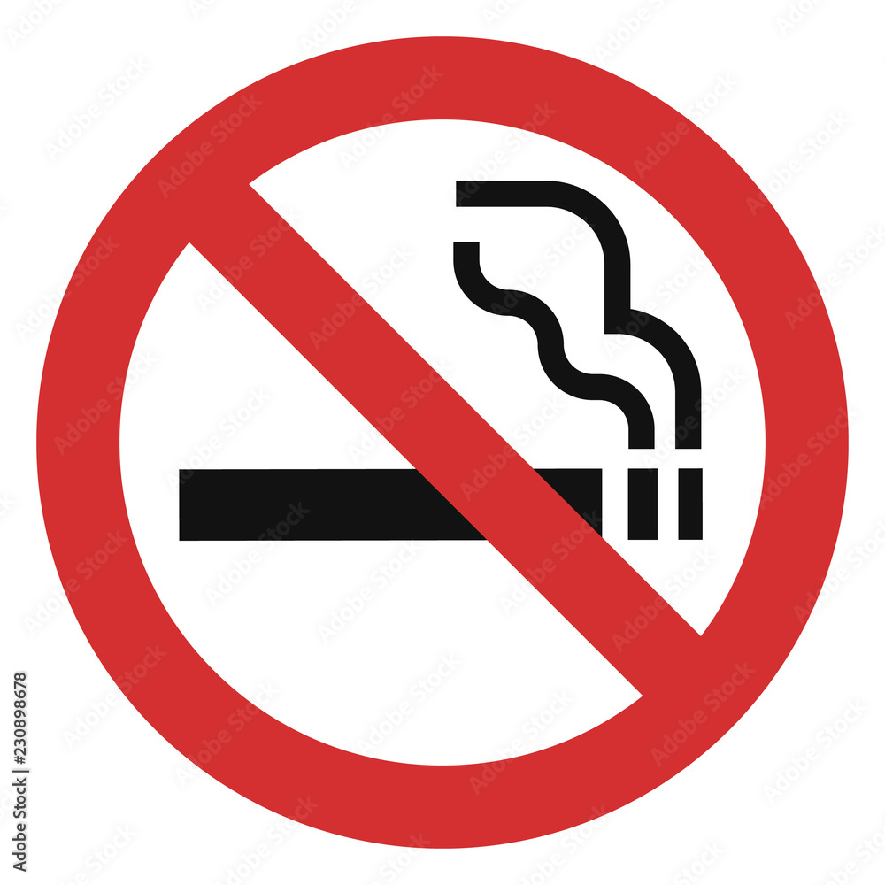 No smoking red icon. Simple illustration of no smoking red vector icon for web design isolated on white background No smoking red icon. Simple illustration of no smoking red vector icon for web design isolated on white background