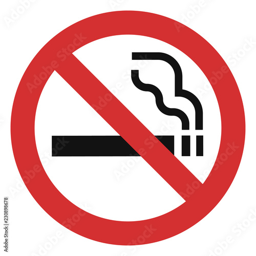 No smoking red icon. Simple illustration of no smoking red vector icon for web design isolated on white background