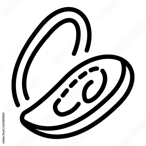 Mollusc icon. Outline illustration of mollusc vector icon for web design isolated on white background