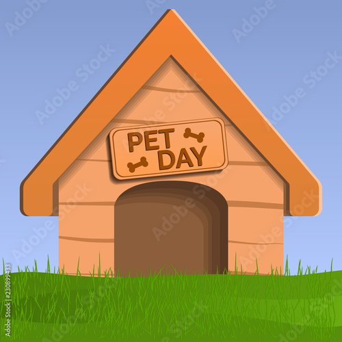 Pet day dog house concept background. Cartoon illustration of pet day dog house vector concept background for web design