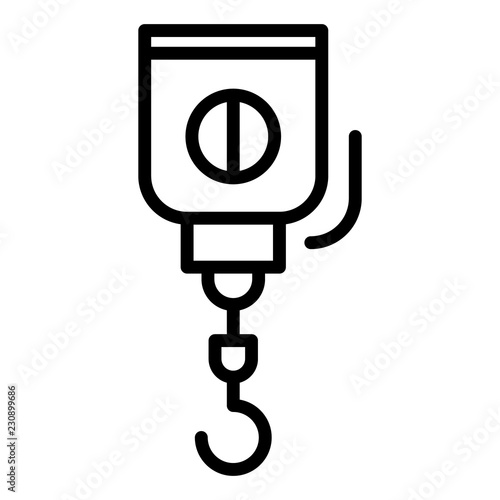 Crane hook icon. Outline illustration of crane hook vector icon for web design isolated on white background