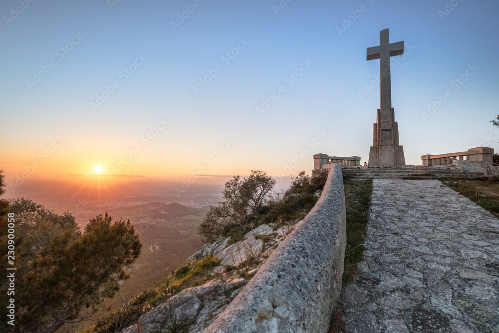 View from Santuari de Sant Salvador, Mallorca/ Spain at Sunrise