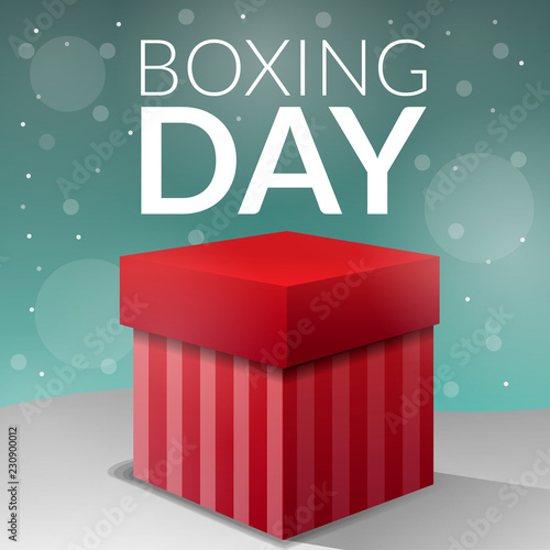 Boxing day gift box concept background. Cartoon illustration of boxing day gift box vector concept background for web design