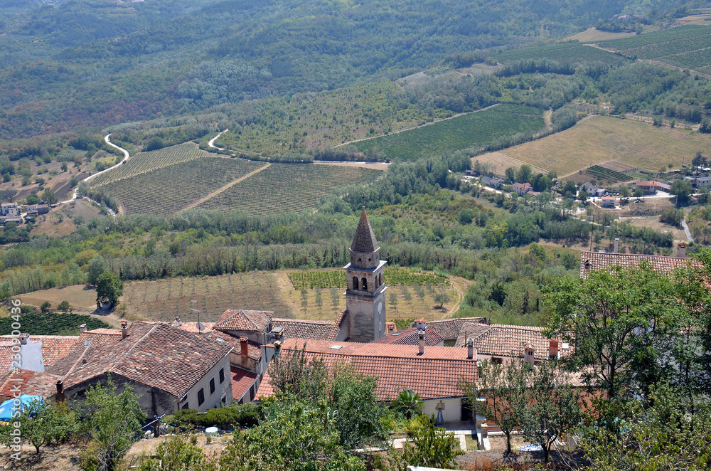 Croatia. Istria. City Motovun. View from the fortress wall