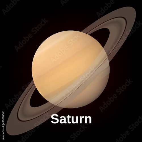 Saturn planet icon. Realistic illustration of saturn planet vector icon for web design
