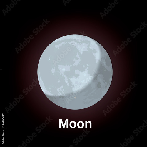 Moon planet icon. Realistic illustration of moon planet vector icon for web design