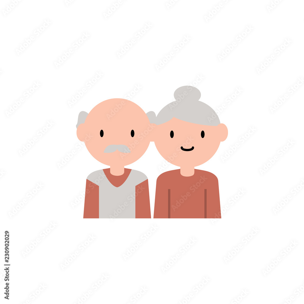 grandfather, grandmother cartoon icon. Element of family cartoon icon for mobile concept and web apps. Detailed grandfather, grandmother icon can be used for web and mobile