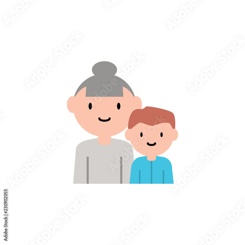 grandmother, grandson cartoon icon. Element of family cartoon icon for mobile concept and web apps. Detailed grandmother, grandson icon can be used for web and mobile