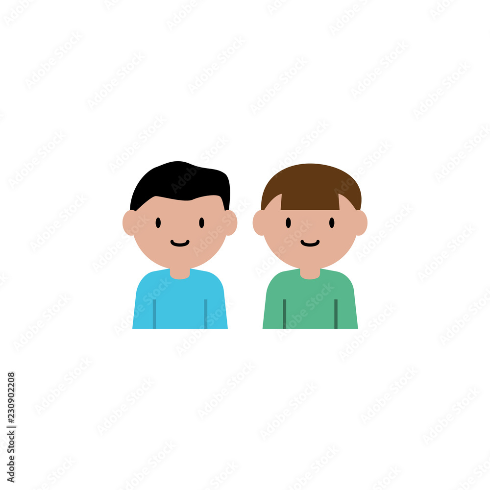 two boy cartoon icon. Element of family cartoon icon for mobile concept and  web apps. Detailed two boy icon can be used for web and mobile Stock Vector  | Adobe Stock