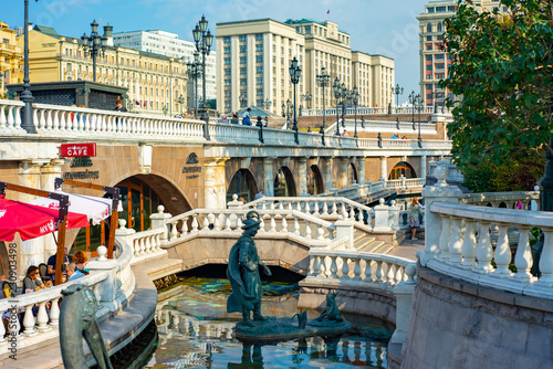 Russia.City the Moscow 22.09.2018.Alexander garden,Imitation of the Neglinnaya river . photo