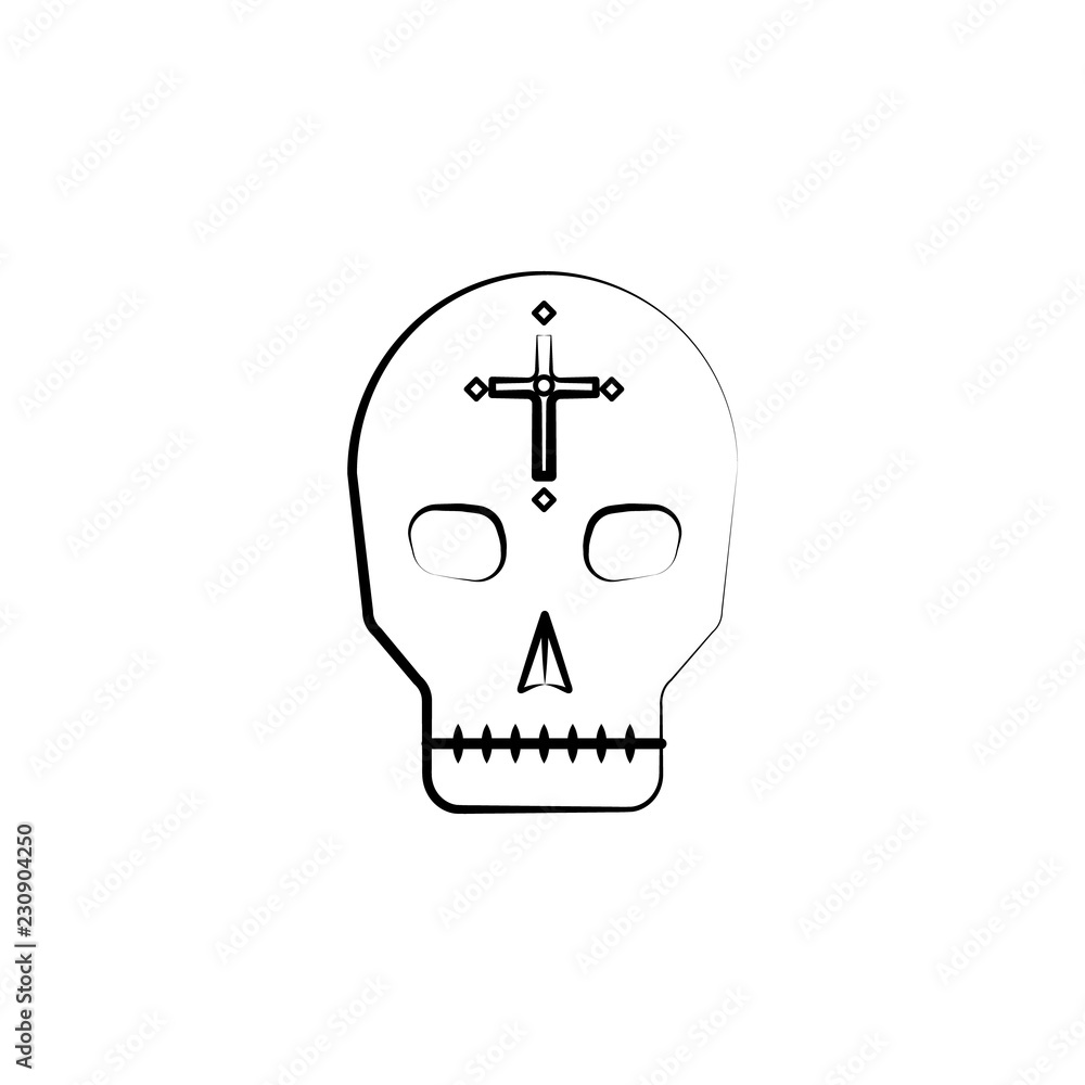 Mexican skull icon. Element of dia de muertos icon for mobile concept and web apps. Hand drawn Mexican skull icon can be used for web and mobile Mexican skull icon. Element of dia de muertos icon for mobile concept and web apps. Hand drawn Mexican skull icon can be used for web and mobile