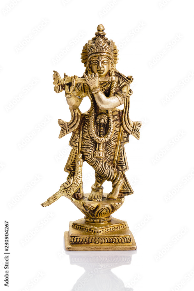 Obraz premium Krishna statue on white