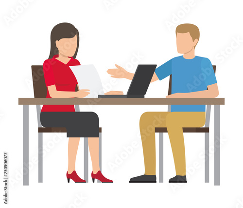 Business Meeting of People Vector Illustration