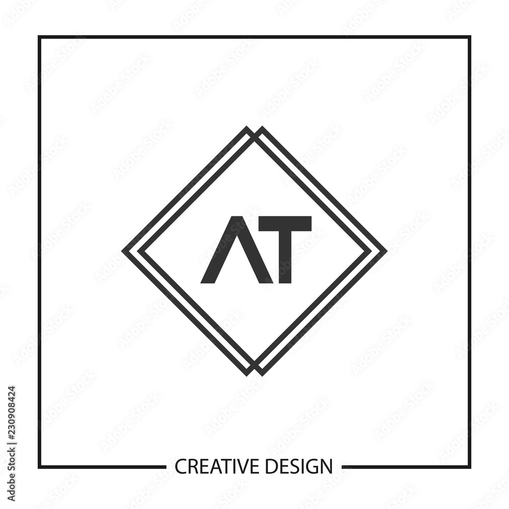 Initial Letter AT Logo Template Design Vector Illustration Initial Letter AT Logo Template Design Vector Illustration