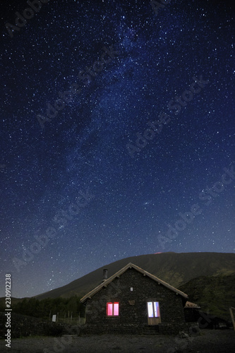 Starry Night On Refuge Of Etna Park, Sicily