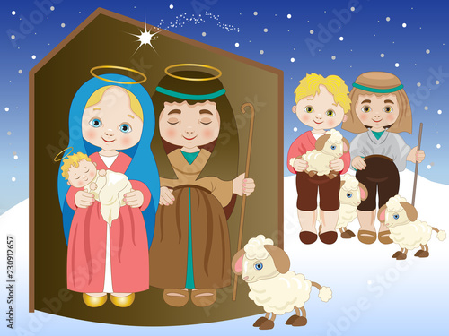 Nativity with shepherds