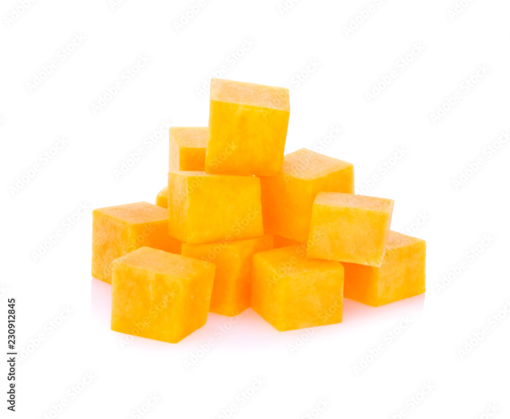 butternut squash slice isolated on white background butternut squash slice isolated on white background