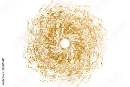 Gold splashes Texture. Brush stroke design element. Gold watercolor texture paint stain abstract illustration.