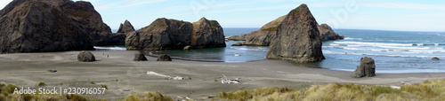 Sea stacks at low tide near  Meyers Creek Beach photo