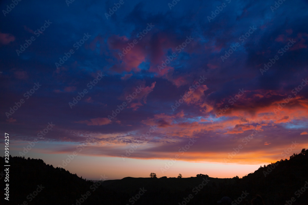 sunset in the mountains