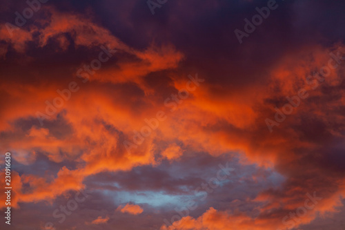 dramatic sky with clouds