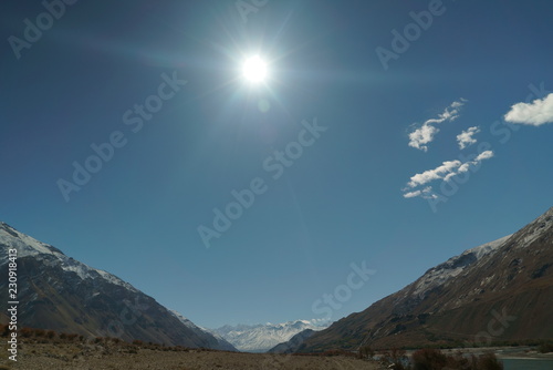 Pamir, Pamir Mountains, Pyanzh River, snowy peaks, Asia, Badakhshan