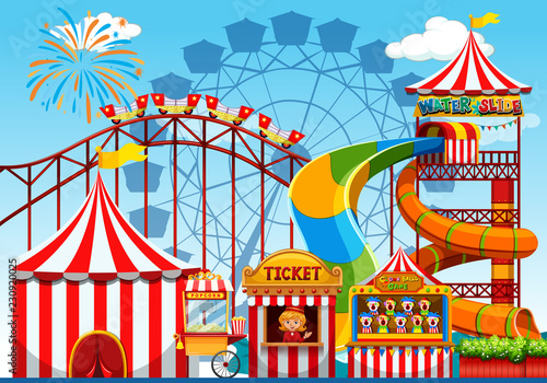 Fun amusement park template