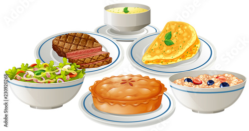 Set of food on plate