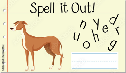Spell English word greyhound