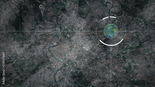 Surveillance drone or satellite camera scanning Rome Vatican
