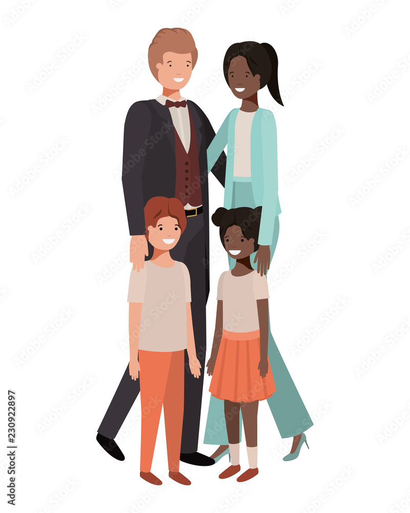 parents couple with children avatar character parents couple with children avatar character