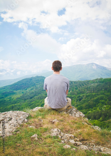 Man in a mountains