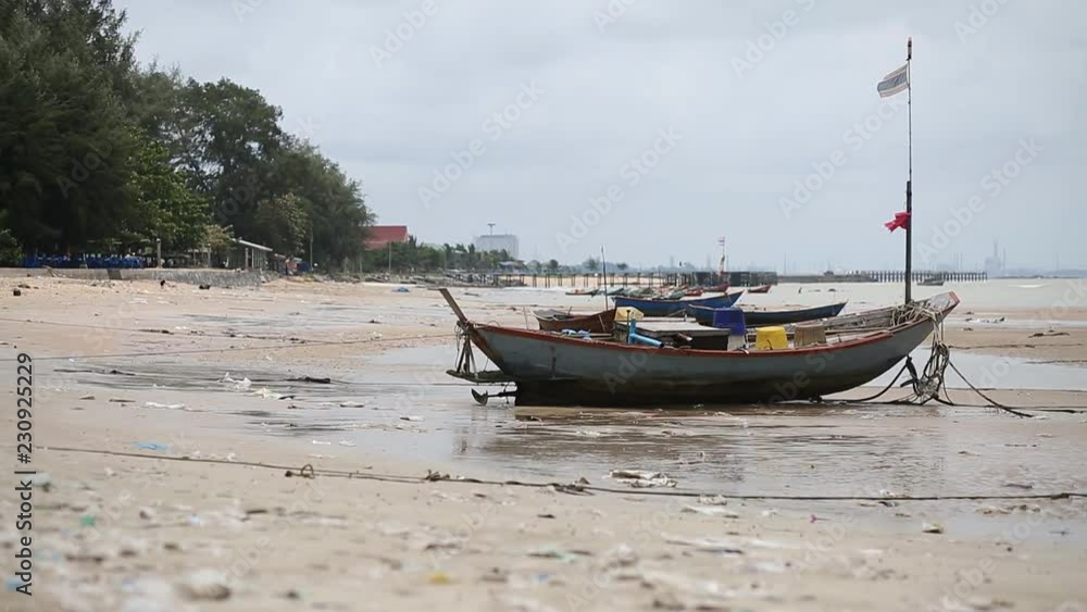 Fishing boat on the beach , Eastern in Thailand Fishing boat on the beach , Eastern in Thailand