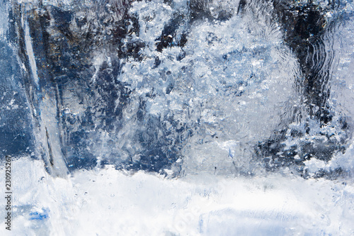 The texture of the ice. The frozen water.Winter background    © Ольга Васильева