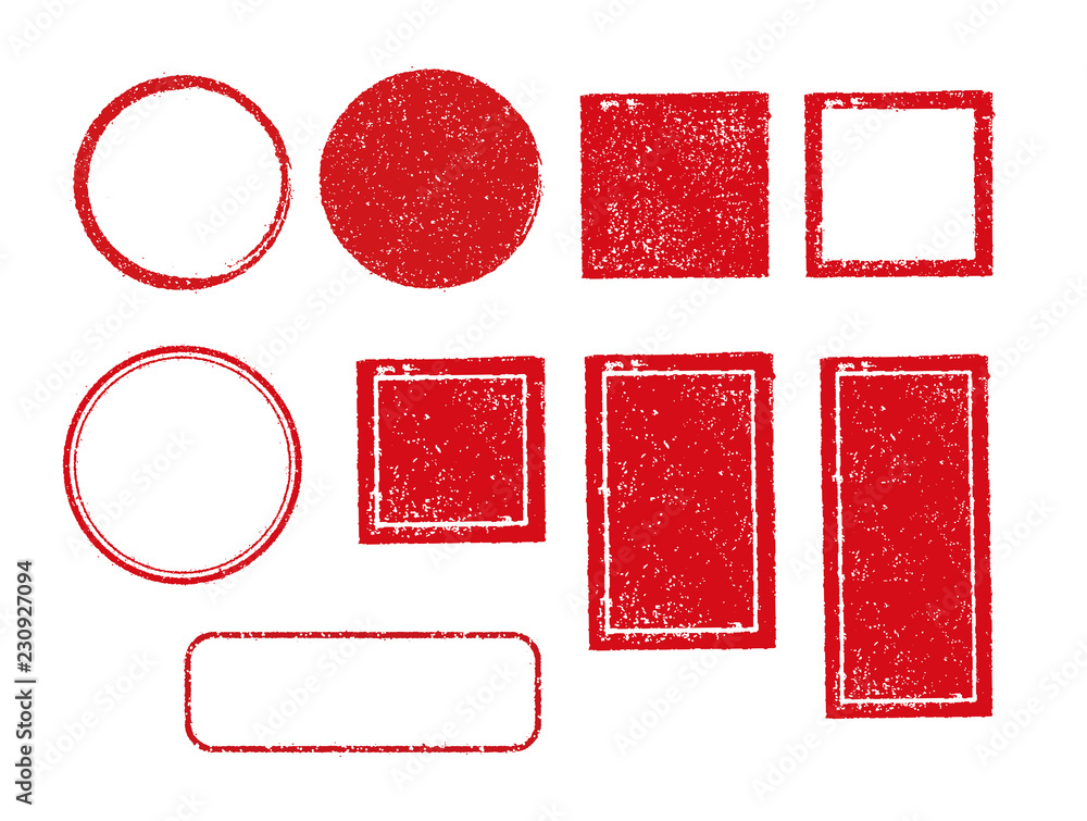 rubber stamp frame set (square, circle, rectangle etc.) vector de Stock